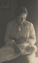 Portrait of Mrs. Frederick H. Evans and her son Evan Evans; Frederick H. Evans, British, 1853 - 1943, 1905; Platinum print