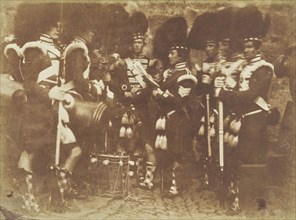 Sergeant of the 92nd Gordon Highlanders reading the orders of the day; Hill & Adamson, Scottish, active 1843 - 1848, Edinburgh