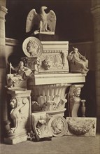 Still life of sculpture and architectural fragments; Jean Pierre Philippe Lampué, French, 1836 - 1924, 1868; Albumen silver