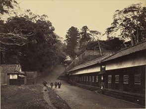 View from the Foot of the Hill Leading to Satsuma's Palace; Felice Beato, 1832 - 1909, 1867; Albumen