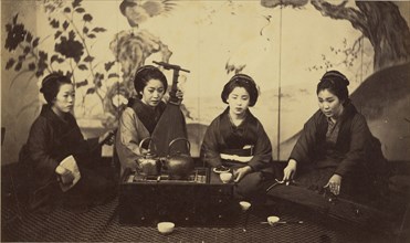 Japanese Musical Party; Felice Beato, 1832 - 1909, 1862 - 1865; Albumen silver print