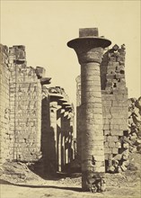 Upper Egypt - Column in the Great Court of Temple Karnak; Antonio Beato, English, born Italy, about 1835 - 1906, 1880 - 1889