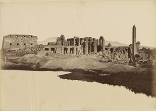 Karnak - View of the Sacred Lake; Antonio Beato, English, born Italy, about 1835 - 1906, about 1885; Albumen silver print
