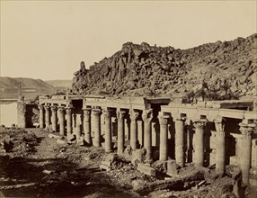 View of Egyptian Temple; Antonio Beato, English, born Italy, about 1835 - 1906, 1880 - 1889; Albumen silver print