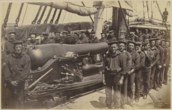 Pivot Gun and Crew, U.S. Ship Pocahontas, Edisto Island, South Carolina; Henry P. Moore, American, 1835 - 1911, South Carolina