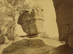 Balanced Rock, Garden of the Gods; William Henry Jackson, American, 1843 - 1942, about 1880; Albumen silver print