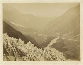 The Valley of Chamonix, view of Chapeau; Bisson Frères, French, active 1840 - 1864, Chamonix, Alps, France; about 1860; Albumen