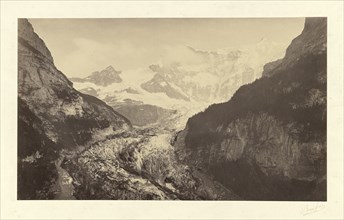 Grindelwald Glacier; Bisson Frères, French, active 1840 - 1864, Alps, Switzerland; about 1860; Albumen silver print