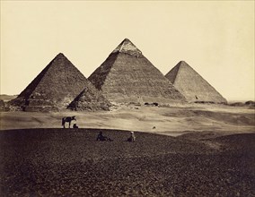 The Pyramids of Giza from the Southwest; Francis Frith, English, 1822 - 1898, Giza, Egypt; 1858; Albumen silver print