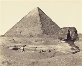 The Great Pyramid and the Sphinx; Francis Frith, English, 1822 - 1898, 1858; Albumen silver print