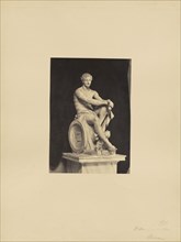 classical sculpture, seated male; James Anderson, British, 1813 - 1877, Rome, Italy; about 1845 - 1855; Albumen silver print