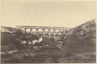 Le Pont du Gard; Édouard Baldus, French, born Germany, 1813 - 1889, Nimes, France; late 1850s; Albumen silver print