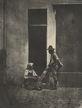 Pifferari rentrant au logis; Charles Nègre, French, 1820 - 1880, negative about 1853; print April 1982; Heliogravure; 15.9 x 12