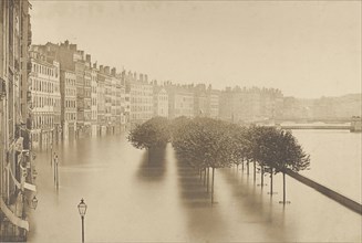 A Flood in Lyon; Louis-Antoine Froissart, French, 1815 - 1860, Lyon, France; 1856; Albumen silver print from a wet collodion