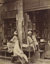 Merchants of Glass Beads and Trinkets; Henri Béchard, French, active Cairo, Egypt 1869 - 1880s, Egypt; about 1875; Albumen