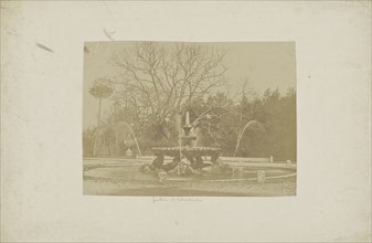 Fountain at Villa Borghese; Italian; Rome, Italy, Europe; about 1850 - 1855; Salted paper print; 18.9 x 26.1 cm