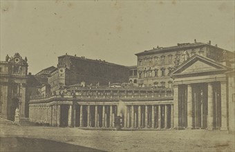 St. Peter's Square; Italian; Rome, Italy, Europe; about 1850 - 1860; Salted paper print; 14.9 x 22.6 cm 5 7,8 x 8 7,8 in