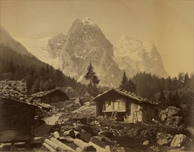 Châlets a Rosenlaui, Suisse, Switzerland, Charles Soulier, French, 1840 - 1875, about 1861; Albumen silver print