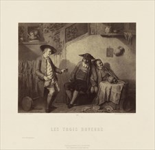 Les Trois Buveurs  by L. Somers; Goupil & Cie., French, active 1839 - 1860s, 1861; Albumen silver print