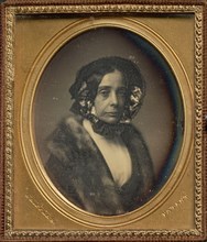 Portrait of a Middle-aged Woman in Bonnet and Fur Wrap; J.A. Whipple, American, 1822 - 1891, 1846 - 1853; Daguerreotype