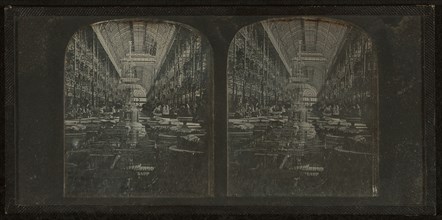 Crystal Palace, transept showing Osler's glass fountain; Joseph Amadio, British, active London, England about 1855, 1855