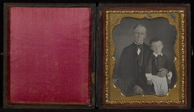 Portrait of a Man and Boy; American; about 1847; Daguerreotype