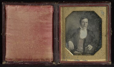 Portrait of a Seated Man; American; 1845 - 1855; Daguerreotype, hand-colored
