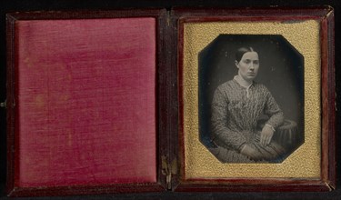 Portrait of a Seated Woman; American; about 1845; Daguerreotype, hand-colored