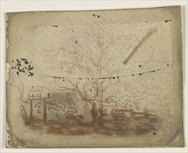 Etching of a Country Scene; Sir John Frederick William Herschel, British, 1792 - 1871, March 1839; Cliché verre; 7.7 x 10.5 cm