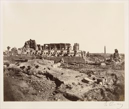Overview of the site of Karnak, Thebes, Egypt; Henry Cammas, French, 1813 - 1888, Karnak, Thebes, Egypt; negative 1860; print