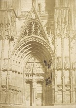 Main entrance of Bourges Cathedral; Pierre-Émile-Joseph Pécarrère, French, 1816 - 1904, Bourges, France; 1851; Salted paper