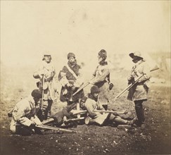 Men of the 68th Regiment - Winter Dress; Roger Fenton, English, 1819 - 1869, 1855; published January 1, 1856; Salted paper