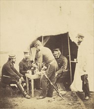 Major General Garrett & Officers of the 46th; Roger Fenton, English, 1819 - 1869, 1855; published January 1, 1856; Salted paper