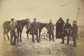 Major General Garrett & Officers of his staff; Roger Fenton, English, 1819 - 1869, 1855; published March 25, 1856; Salted paper