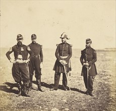 General Bennet and Officers of his Staff; Roger Fenton, English, 1819 - 1869, 1855; published March 25, 1856; Salted paper