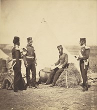 Capt. Walker 30th Regiment reading General Orders; Roger Fenton, English, 1819 - 1869, 1855; published March 25, 1856
