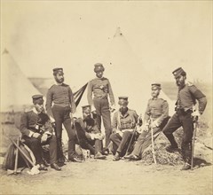 Officers of the 90th Regiment; Roger Fenton, English, 1819 - 1869, 1855; published March 25, 1856; Salted paper print