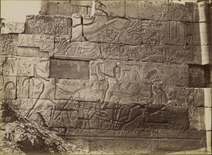 Karnak, Bas Reliefs, The Battle of Ramses , Karnak, Bas Reliefs, La Bataille de Ramses; Antonio Beato