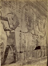 Relief of the Purification of Seti I, Abydos; Antonio Beato, English, born Italy, about 1835 - 1906, 1880 - 1889; Albumen