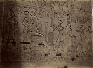 Abydos, Offering to Osiris , Abydos, Offrende a Osiris; Antonio Beato, English, born Italy, about 1835 - 1906, 1880 - 1889