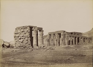 General View of Temple of Ramses, Ramesseum Vue Generale; Antonio Beato, English, born Italy, about 1835 - 1906, 1880 - 1889