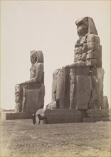 Colossus of Memnon , Colosses de Memnon; Antonio Beato, English, born Italy, about 1835 - 1906, 1880 - 1889; Albumen silver