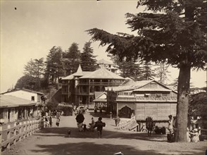 Departure of English Mail from Post Office, Simla; Lala Deen Dayal, Indian, 1844 - 1905, 1885 - 1887; Albumen silver print