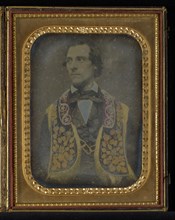 Portrait of a man in a Masonic uniform; Betts & Carlisle, American, 1852 - 1854; Daguerreotype, hand-colored