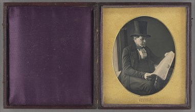 Man Reading a Newspaper; John Plumbe Jr., American, born United Kingdom, 1809 - 1857, about 1842; Daguerreotype