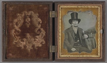 Portrait of an Asian Man in Top Hat; James P. Weston, American, active 1849 - 1857, about 1856; Daguerreotype, hand-colored