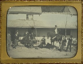 Group Portrait of Ten Men Outdoors; American; about 1850; Daguerreotype