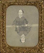 Double-Exposure Portrait of a Woman; American; about 1860; Daguerreotype
