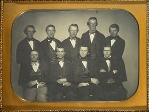 Group Portrait of Nine Young Men; American; about 1850; Daguerreotype