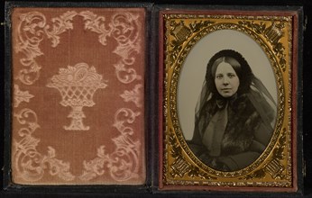 Portrait of Miss L.P. Lisson; Attributed to J. Sidney Brown, American, active 1860s, 1859; Sphereotype, hand-colored